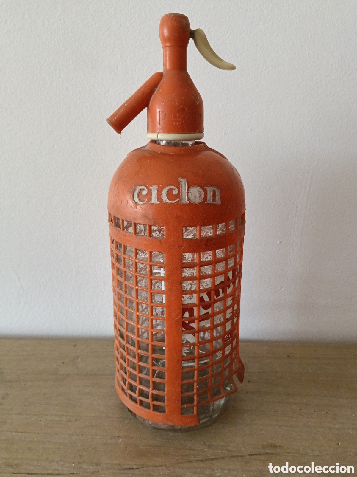 Otras botellas y bebidas antiguas de colecci&oacute;n: Sif&oacute;n antiguo marca Ciclon