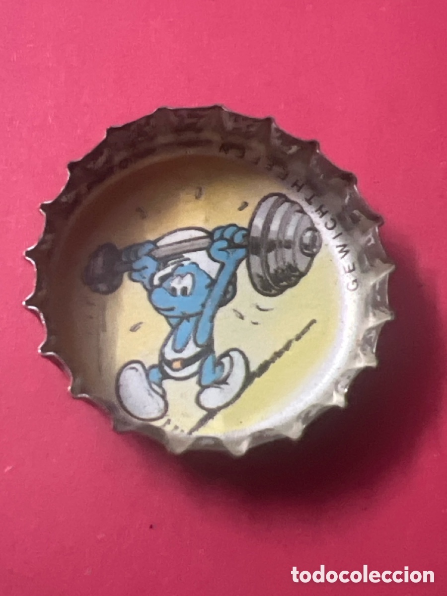 Otras botellas y bebidas antiguas de colecci&oacute;n: T4/X123F4. CHAPA - Capsules Schtroumpf Coca-Cola - Moscou. 1979 -1980 -Belgique/France - LOS PITUFOS
