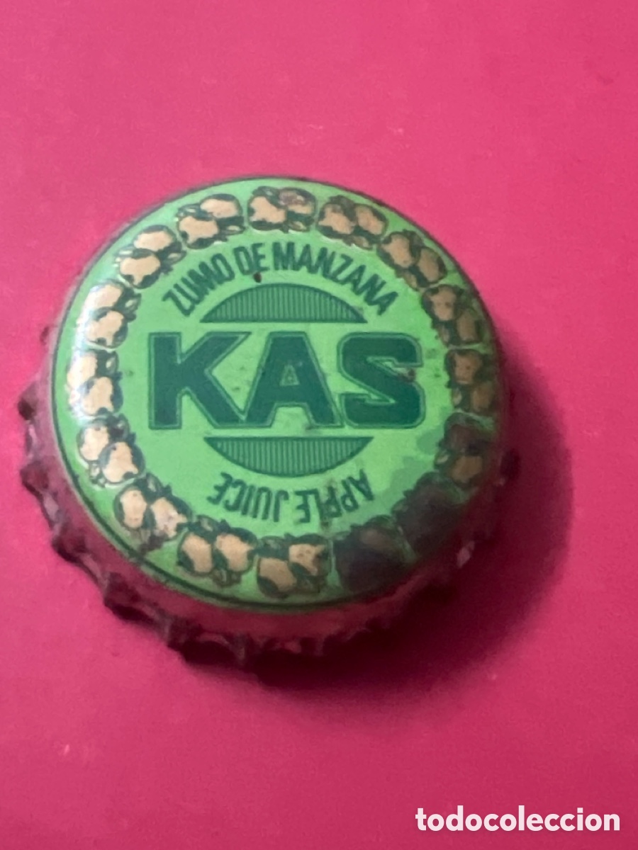 Otras botellas y bebidas antiguas de colecci&oacute;n: T4/X121/A6. CHAPA - Kas Zumo de Manzana Apple Juice - ESPA&Ntilde;A