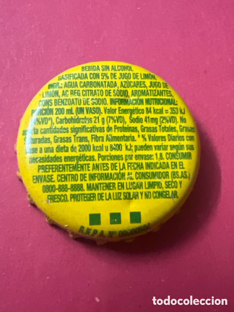 Otras botellas y bebidas antiguas de colecci&oacute;n: T4/X121/F2. CHAPA - Soda/Refresco - ARGENTINA -