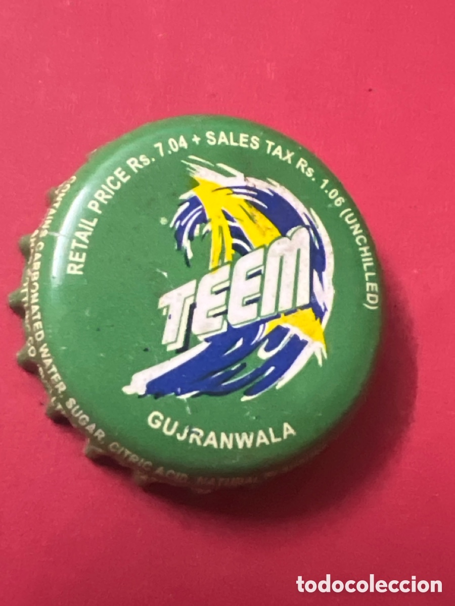 Otras botellas y bebidas antiguas de colecci&oacute;n: T4/X121/F6. CHAPA - Teem Gujranwala Retail Price Rs. 7.04 + Sales Tax - Rs. 1.06 (Unchilled) -