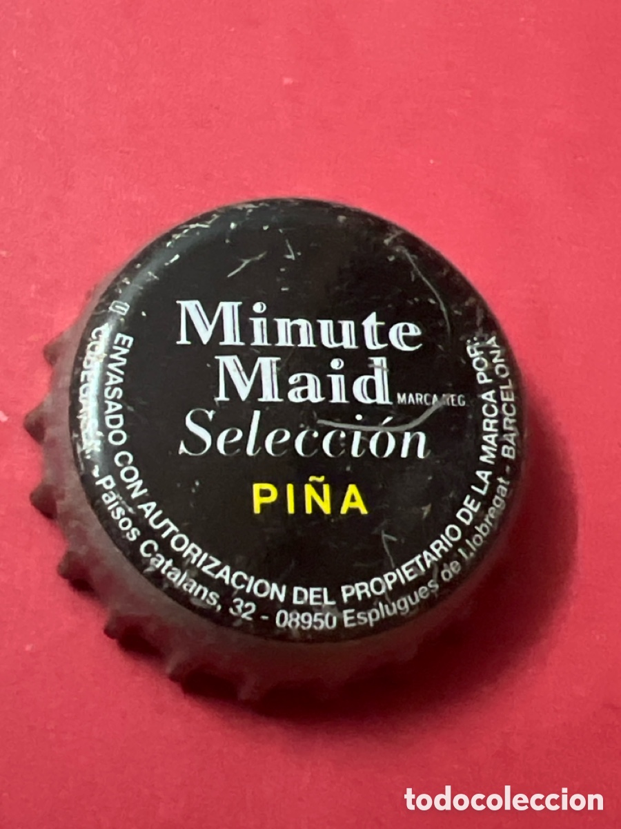 Otras botellas y bebidas antiguas de colecci&oacute;n: T4/X121/H4. chapa tap&oacute;n corona de zumo minute maid de pi&ntilde;a