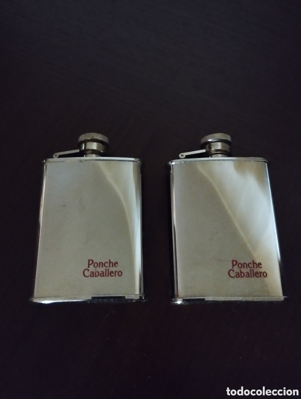 Otras botellas y bebidas antiguas de colecci&oacute;n: Petacas Met&aacute;licas Promocionales - Ponche Caballero - Vintage (Precio por unidad o lote)