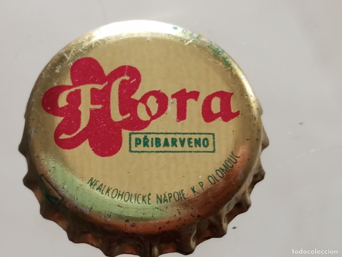 Otras botellas y bebidas antiguas de colecci&oacute;n: Chapa tap&oacute;n corona de la bebida 'checoslovaca' FLORA PRIBARVENO