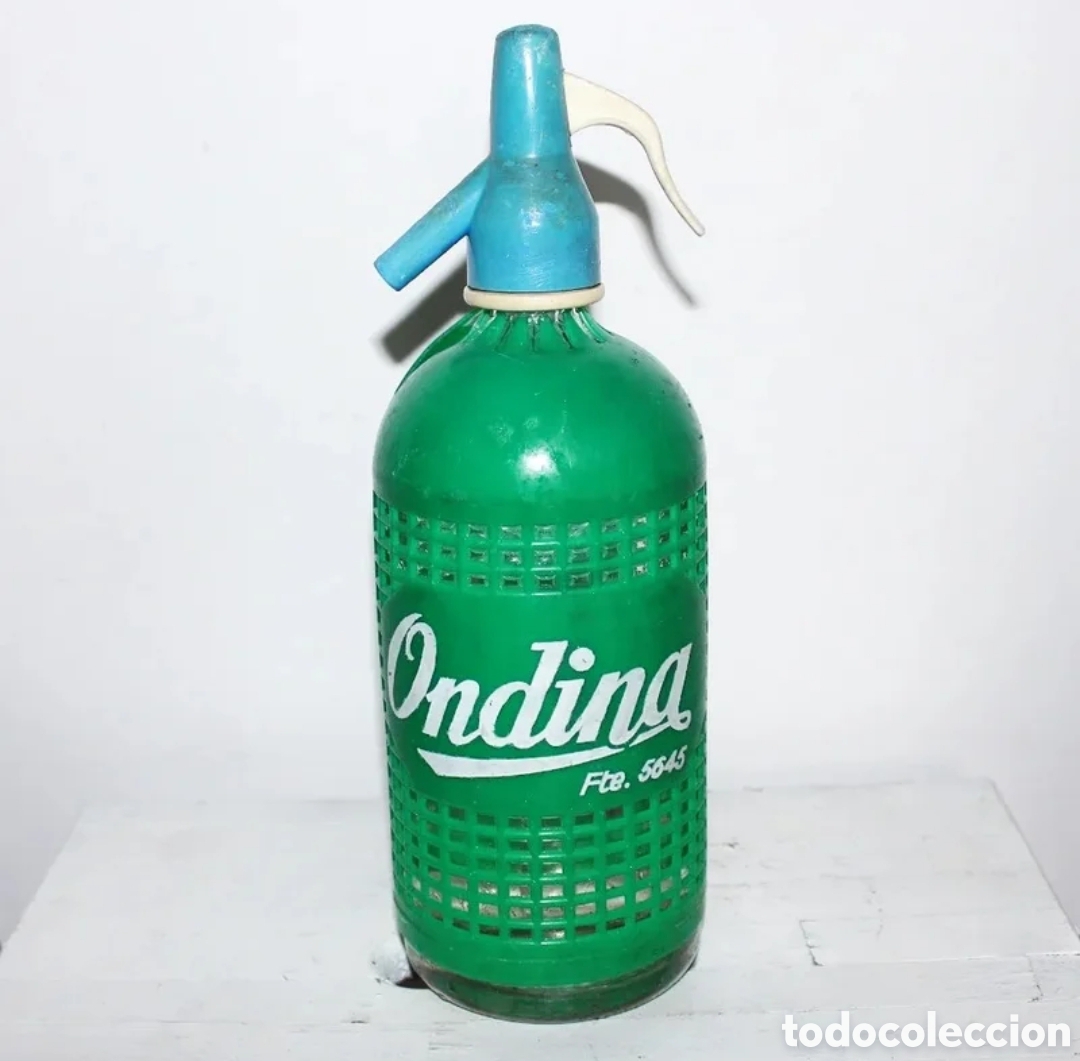 Otras botellas y bebidas antiguas de colecci&oacute;n: Sif&oacute;n Ondina con carcasa de pl&aacute;stico