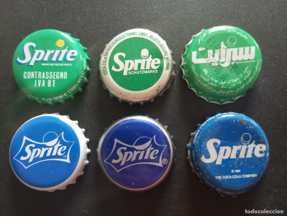 Otras botellas y bebidas antiguas de colecci&oacute;n: Lote de 6 chapas tap&oacute;n corona DIFERENTES de la marca SPRITE