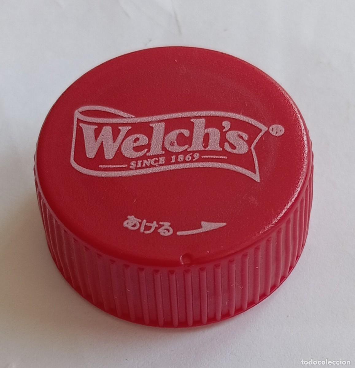Otras botellas y bebidas antiguas de colecci&oacute;n: PEDIDO M&Iacute;NIMO 5 EUROS. Tap&oacute;n rosca pl&aacute;stico Jap&oacute;n WELCH'S jugo de uva puro de ASAHI.