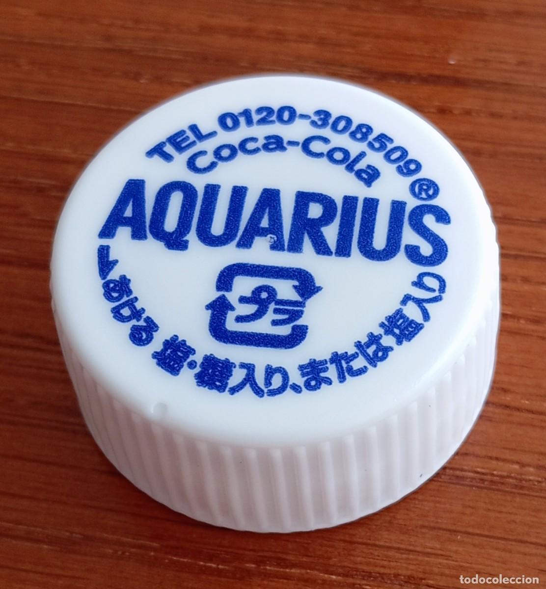 Otras botellas y bebidas antiguas de colecci&oacute;n: PEDIDO M&Iacute;NIMO 5 EUROS. Tap&oacute;n rosca pl&aacute;stico Jap&oacute;n AQUARIUS bebida isot&oacute;nica deportiva de COCA COLA