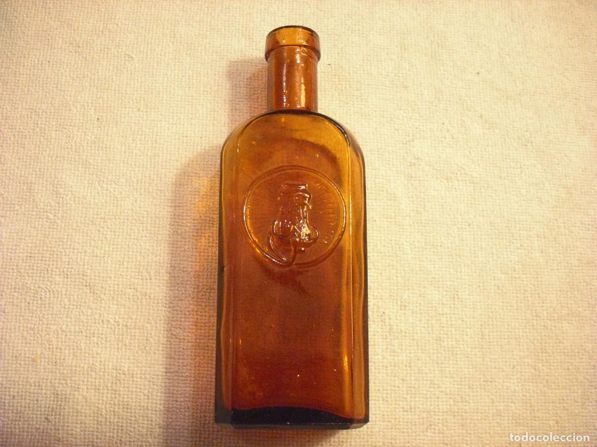 Collecting other Bottles and Drinks: ANTIGUA BOTELLA DE FARMACIA AMBAR . 17,5 CM