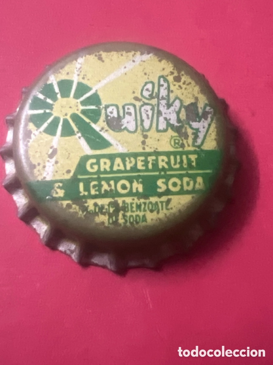 Otras botellas y bebidas antiguas de colecci&oacute;n: T922. CHAPA Soda/Refresco -ESTADOS UNIDOS- Quiky Grapefruit & Lemon Soda 1/10 of 1% Benzoate of Soda
