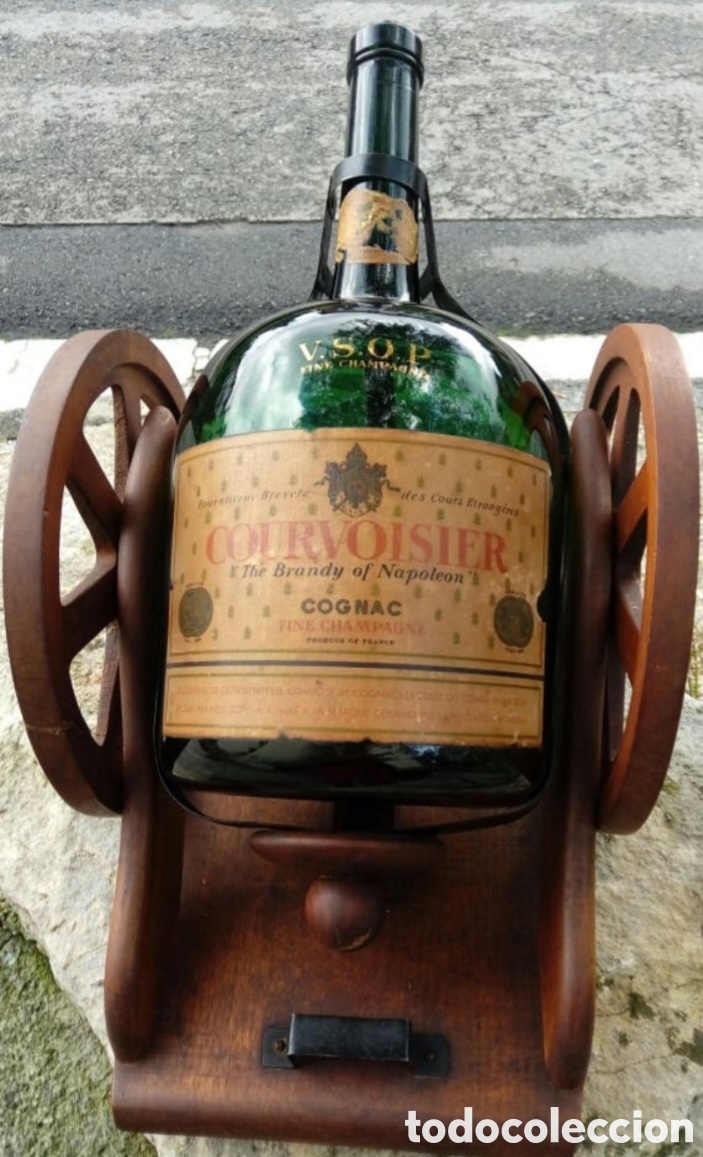 Collectionnisme d'Autres Bouteilles et Boissons : Botell&oacute;n courvoisier con soporte