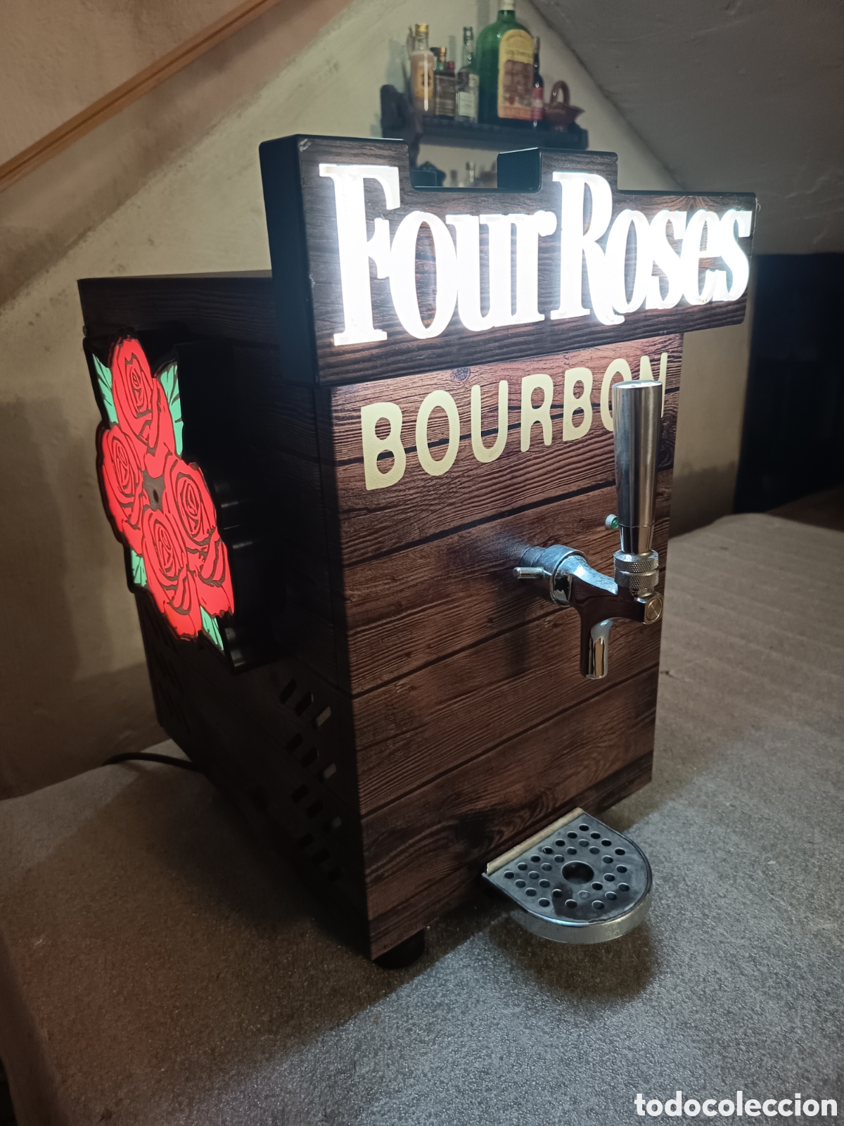 Otras botellas y bebidas antiguas de colecci&oacute;n: Maquina enfriar bebida whisky four roses bar bodega discoteca