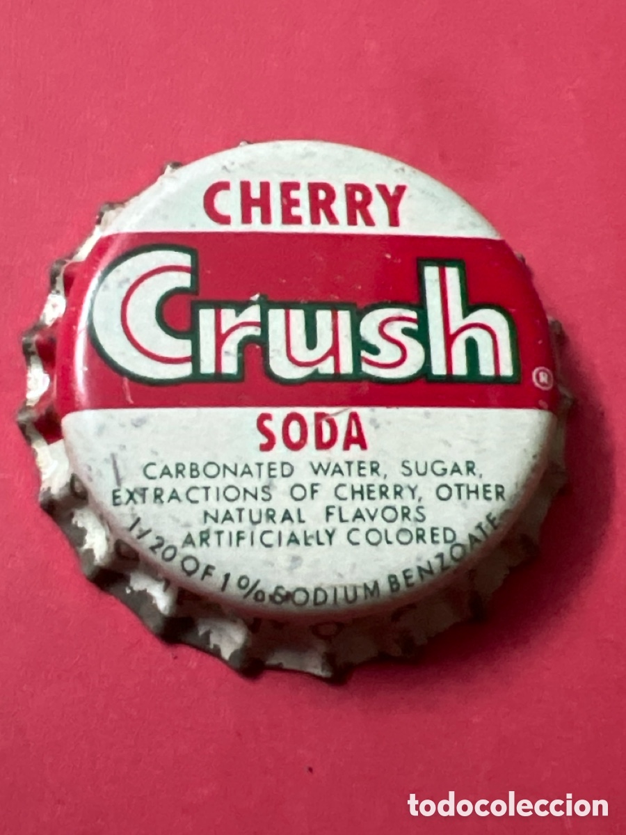 Otras botellas y bebidas antiguas de colecci&oacute;n: Q521. CHAPA - Soda/Refresco - ESTADOS UNIDOS - CHERRY CRUSH SODA