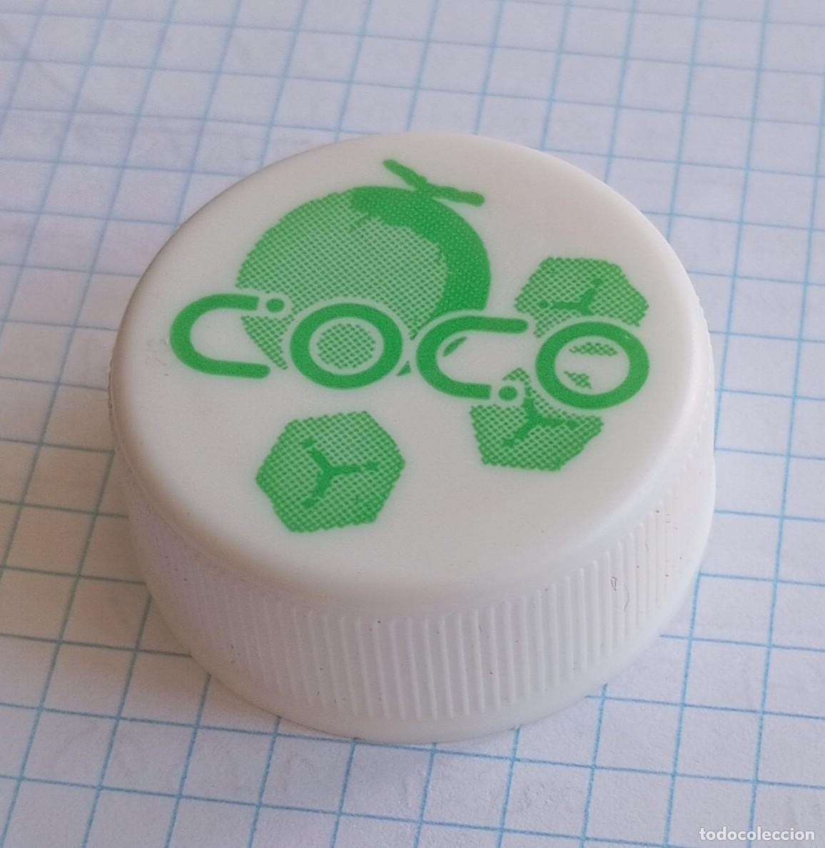 Otras botellas y bebidas antiguas de colecci&oacute;n: PEDIDO M&Iacute;NIMO 5 EUROS. TAP&Oacute;N ROSCA PLASTICO TAIWAN Mabu Coco sabor mel&oacute;n con trocitos de coco.