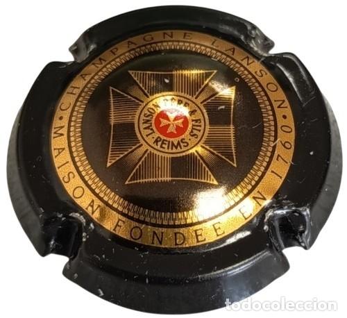 Otras botellas y bebidas antiguas de colecci&oacute;n: Francia Capsule Plaque Muselet Capsule Champagne Lanson Reims RP921 tap&oacute;n