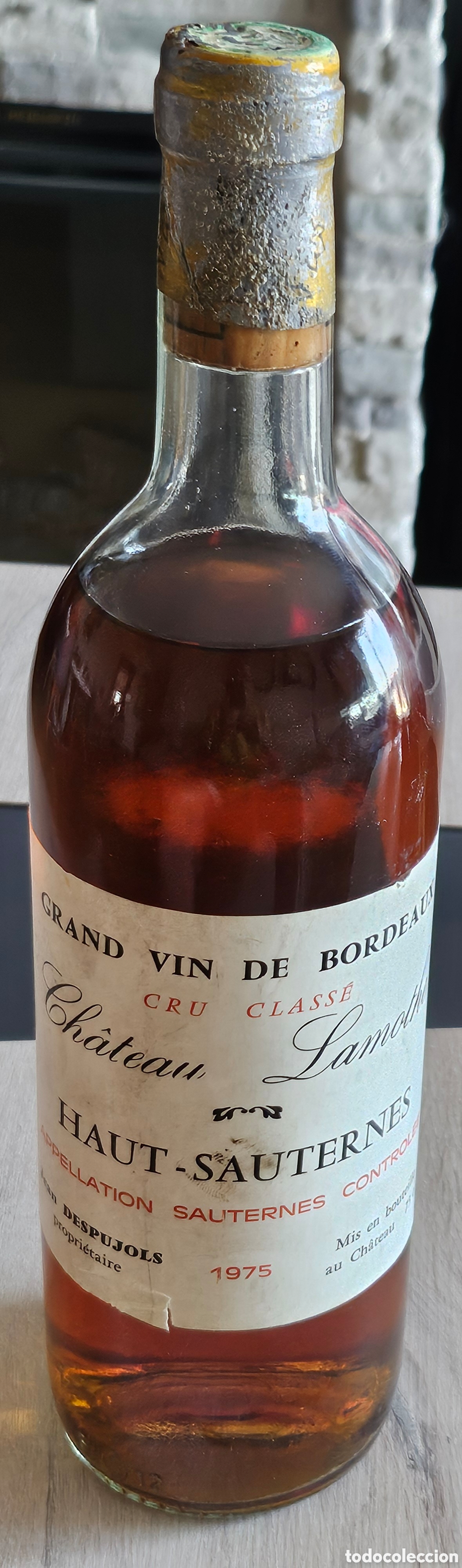 Collezionismo di Altre Bottiglie e Bevande: Vino blanco dulce Sauternes Haut-Sauternes cru class&eacute; Chateau Lamothe 1975