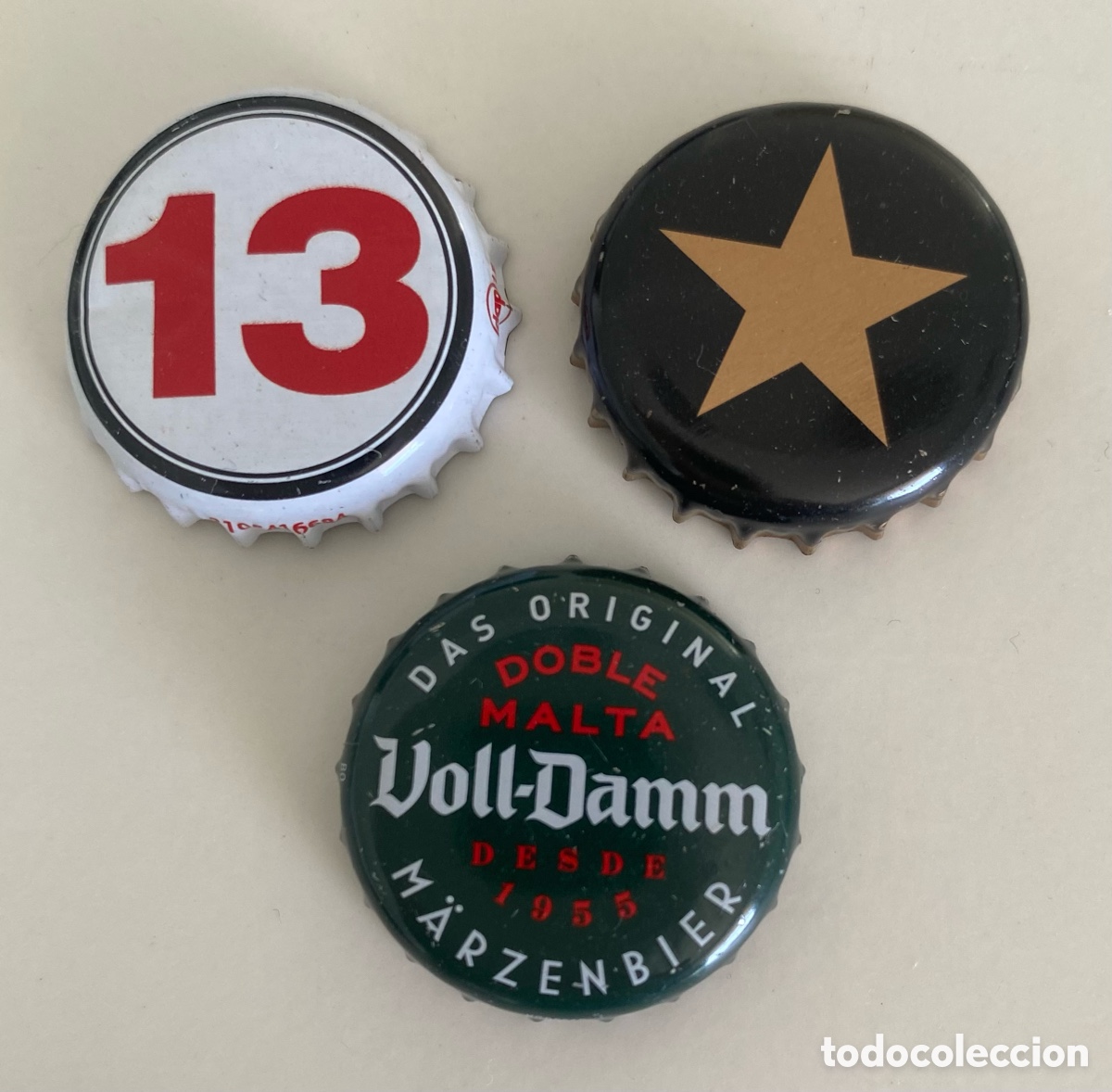 Collectionnisme d'Autres Bouteilles et Boissons : Lote 3 chapas de cerveza