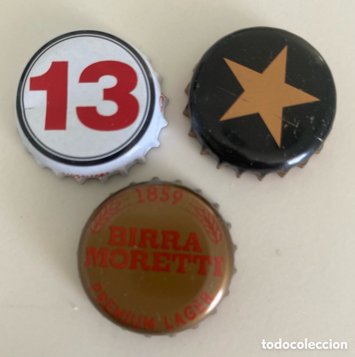 Collectionnisme d'Autres Bouteilles et Boissons : Lote 3 chapas de cerveza