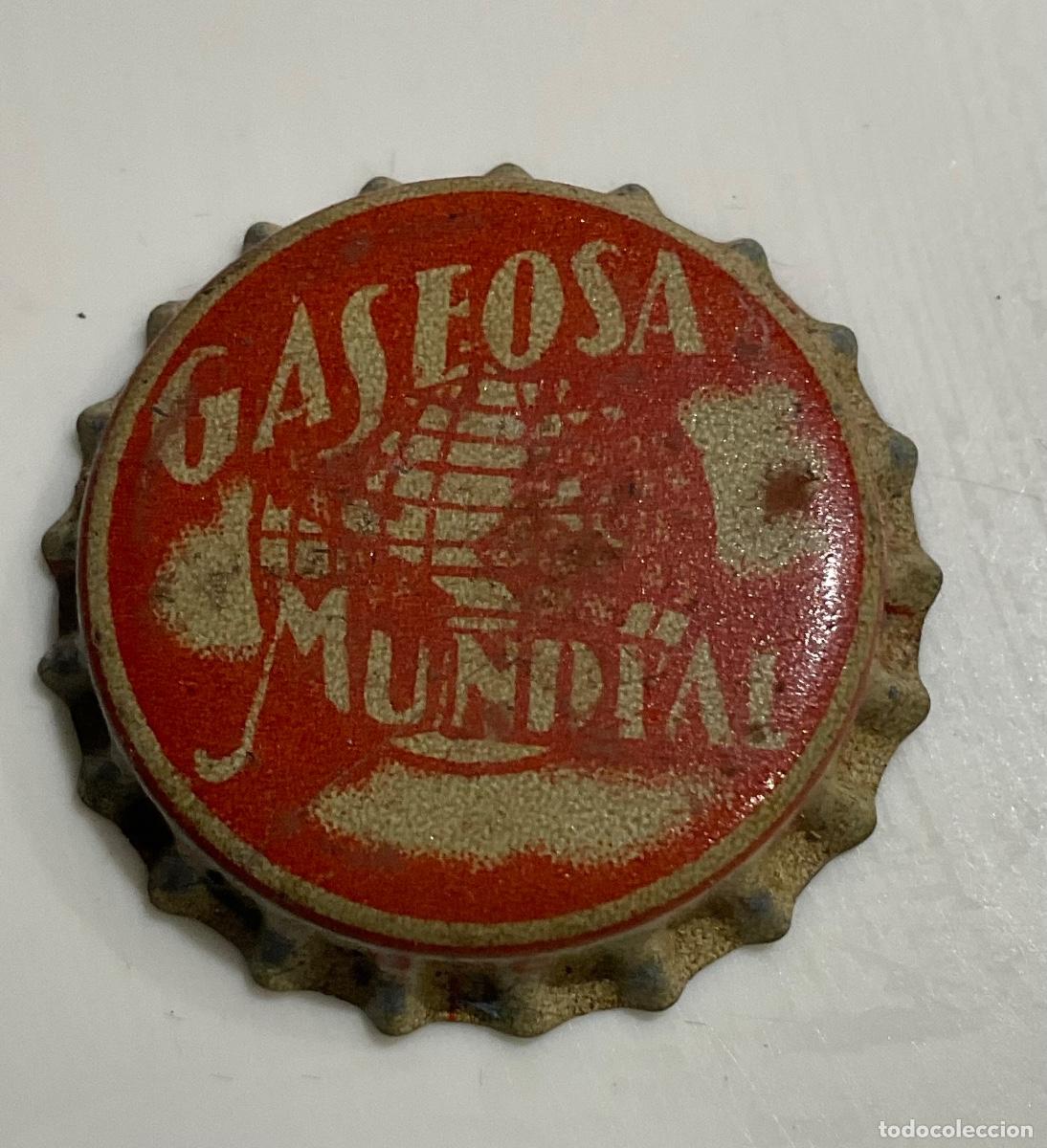 Otras botellas y bebidas antiguas de colecci&oacute;n: CHAPA DE GASEOSA MUNDIAL