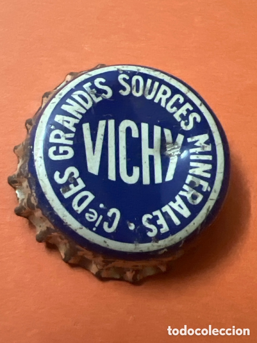 Colecionismo de Outras Garrafas e Bebidas: T4/X132/C5. CHAPA AGUA / FRANCIA - Vichy Cie. des Grandes Sources Min&eacute;rales - CON CORCHO