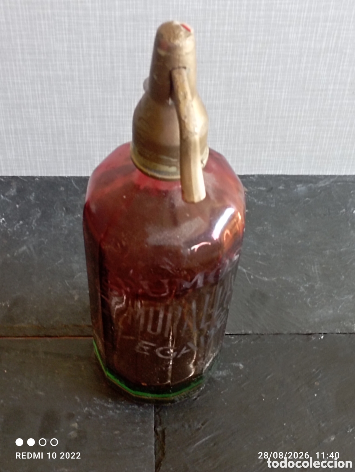 Otras botellas y bebidas antiguas de colecci&oacute;n: Antiguo Sif&oacute;n Rosa &rdquo;Espumosos Muralla&rdquo; -