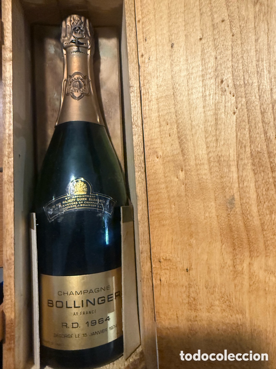 Otras botellas y bebidas antiguas de colecci&oacute;n: Champagne bollinger, champan frances 1964