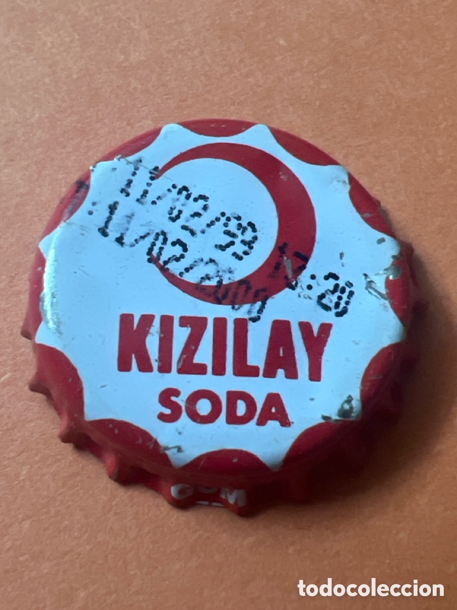 Otras botellas y bebidas antiguas de colecci&oacute;n: T4/X147/5. CHAPA AGUA - Kizilay Soda - TURQU&Iacute;A
