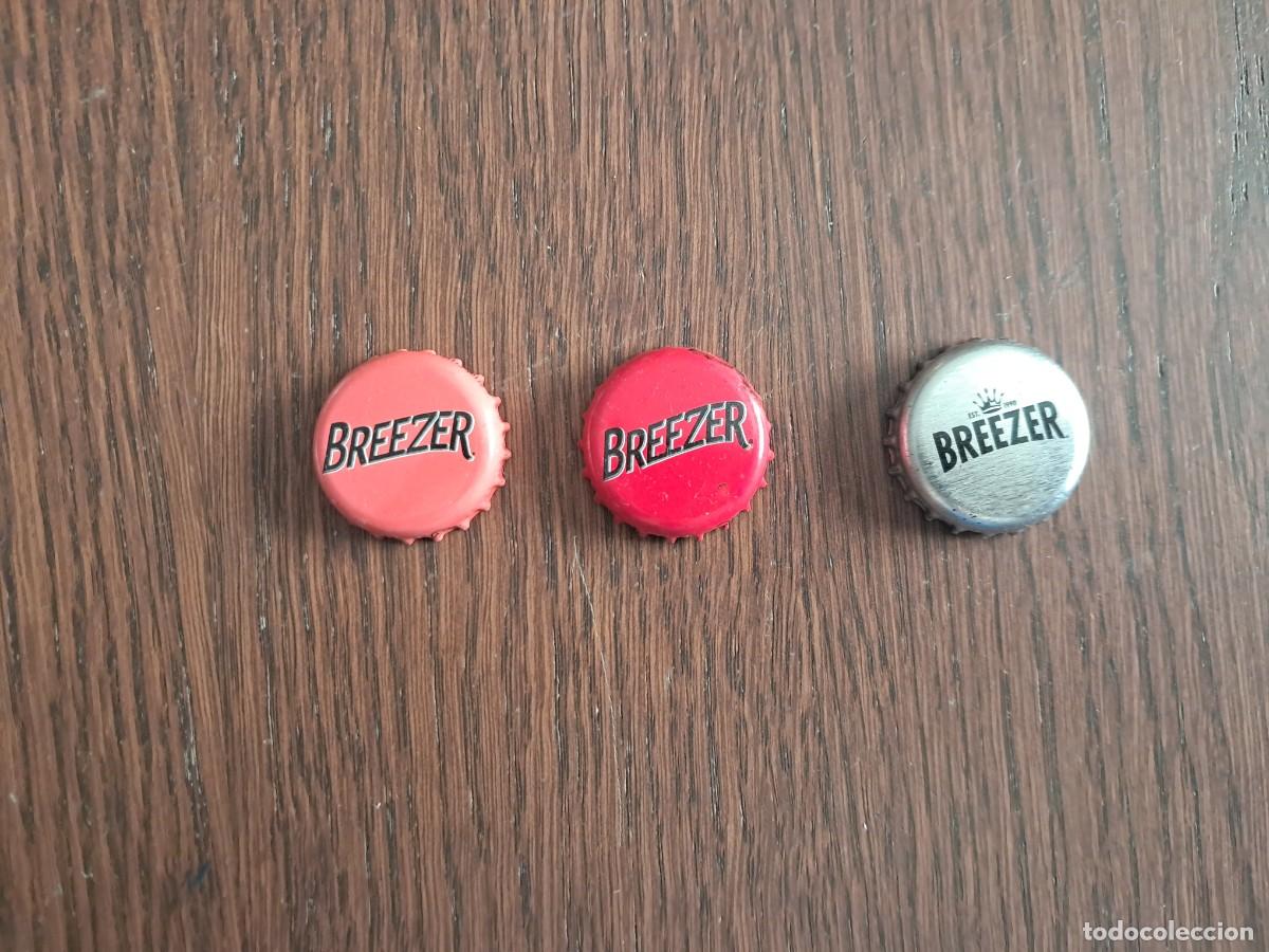 Otras botellas y bebidas antiguas de colecci&oacute;n: lote de 3 chapas tap&oacute;n corona de bacardi breezer.