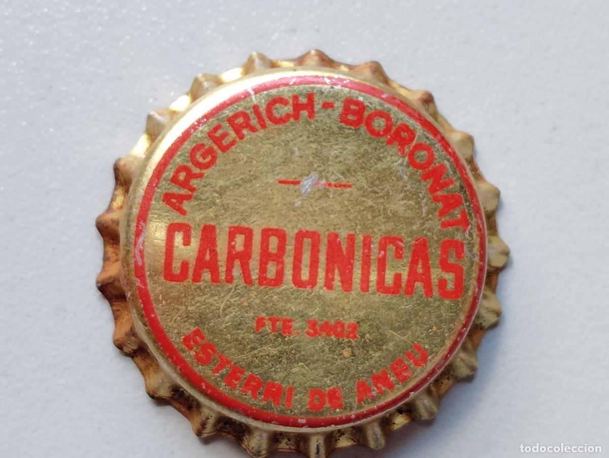 Otras botellas y bebidas antiguas de colecci&oacute;n: TAPON CORONA ESPA&Ntilde;A CARBONICAS ARGERICH. NUEVA. DORSO DE CORCHO