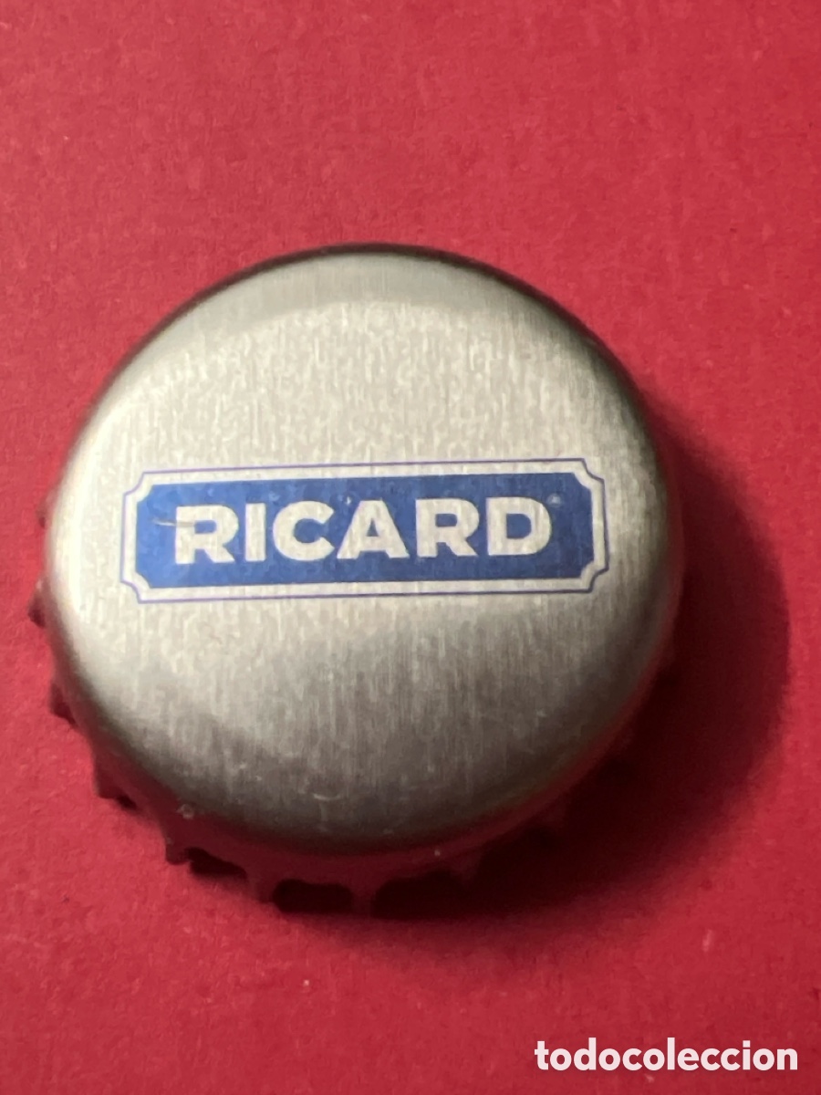 Otras botellas y bebidas antiguas de colecci&oacute;n: T4/X144/L6. CHAPA - Bebida alcoh&oacute;lica - RICARD - FRANCIA