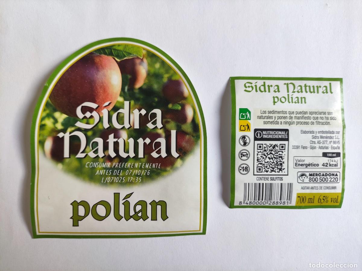 Otras botellas y bebidas antiguas de colecci&oacute;n: ETIQUETA SIDRA - POLAN / MENENDEZ - GIJON ASTURIAS