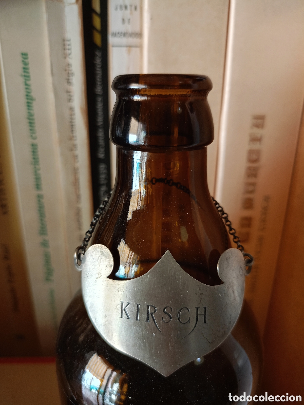 Otras botellas y bebidas antiguas de colecci&oacute;n: PLACA PLATEADA ADORNO IDENTIFICADOR DE BEBIDA EN DECANTADOR. KIRSCH
