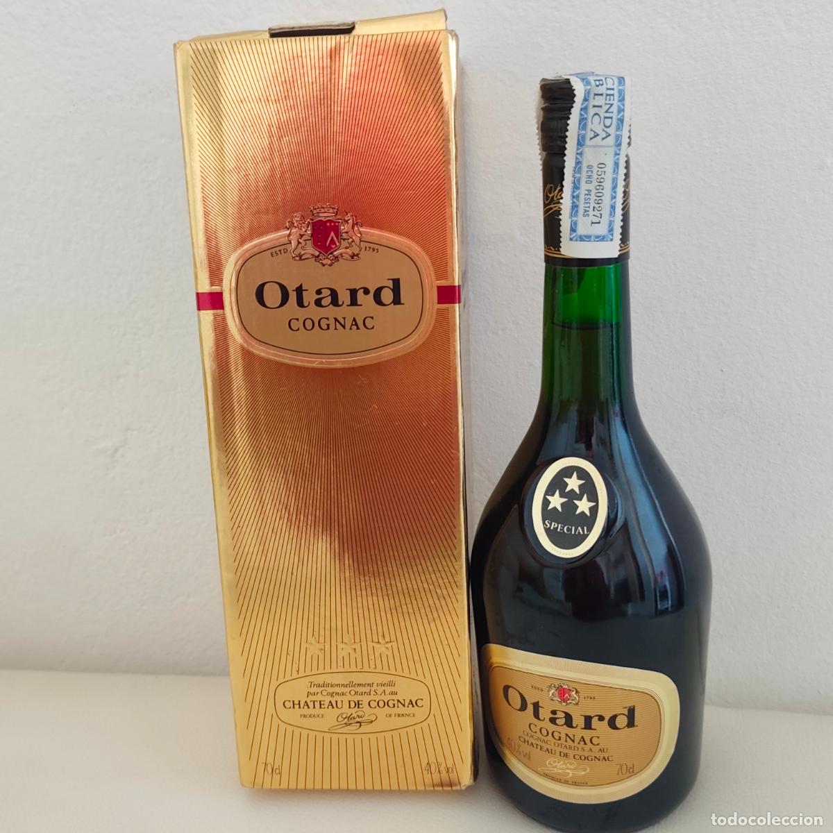 Otras botellas y bebidas antiguas de colecci&oacute;n: Botella Cognac Otard Special 3 Estrellas - A&ntilde;os 70 - Con Caja Original y Precinto 8 pesetas