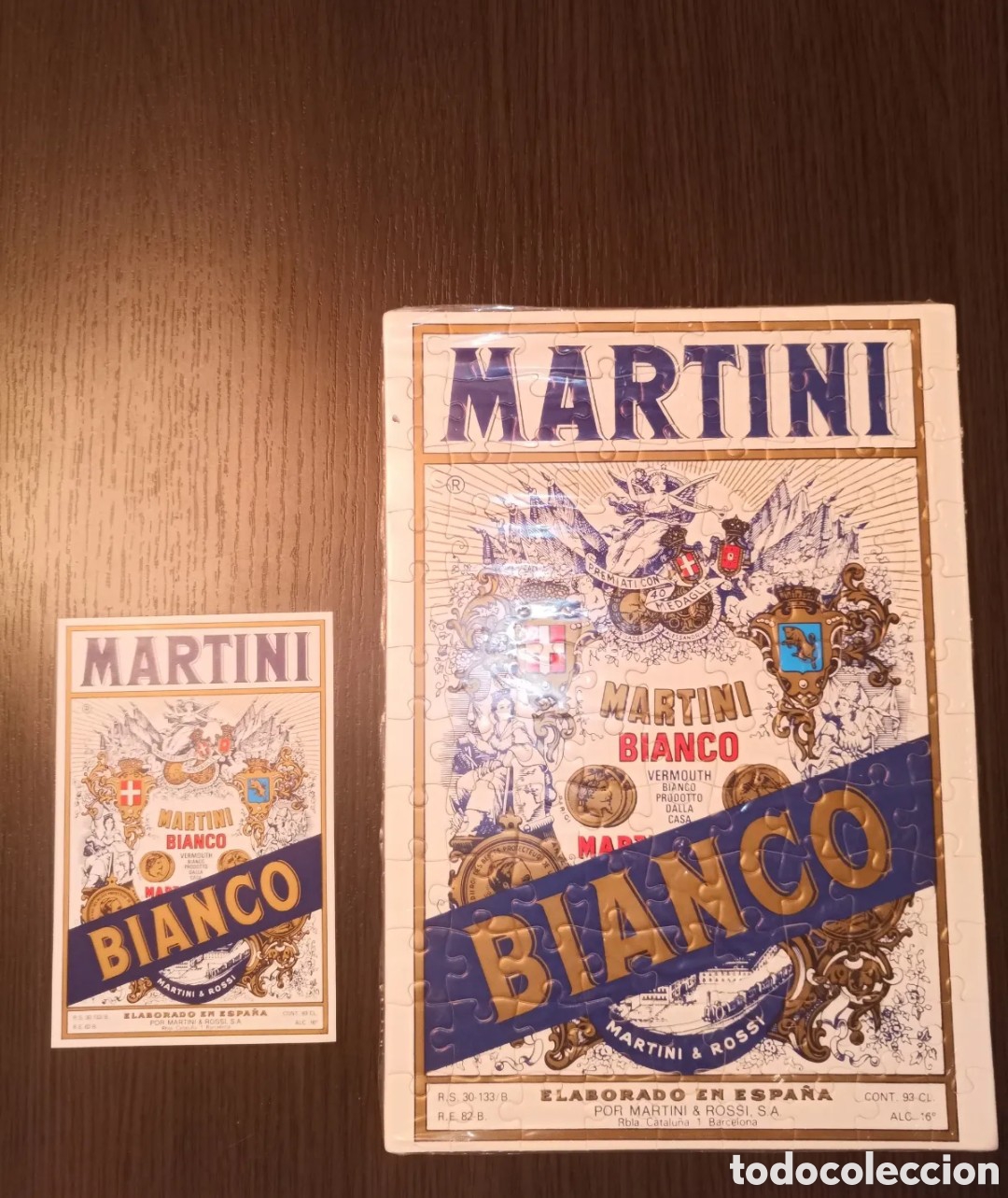 Otras botellas y bebidas antiguas de colecci&oacute;n: Antiguo Cartel / Puzzle / Poster Martini Bianco