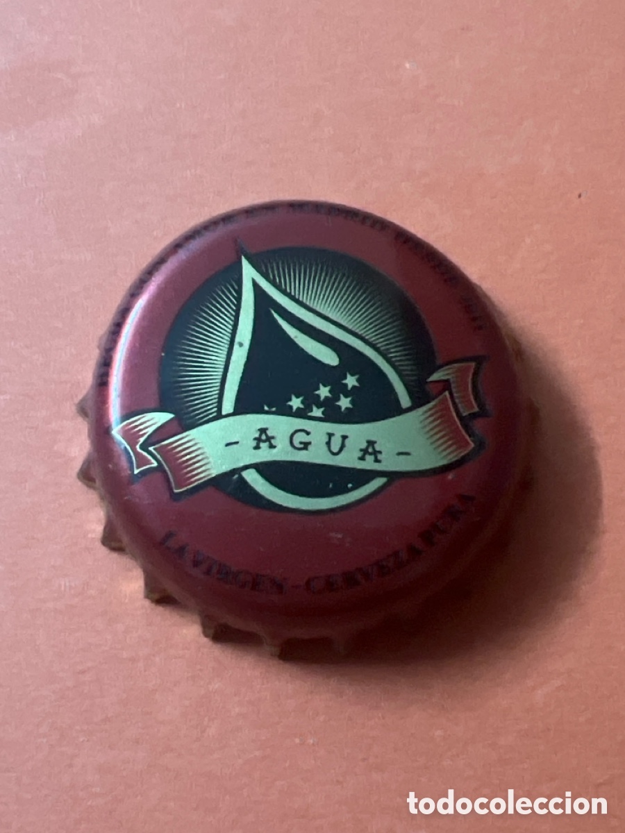 Otras botellas y bebidas antiguas de colecci&oacute;n: T4/X158/A2. CHAPA AGUA - AGUA La Virgen - Cerveza Pura Hecha Con Amor En Madrid Desde 2011