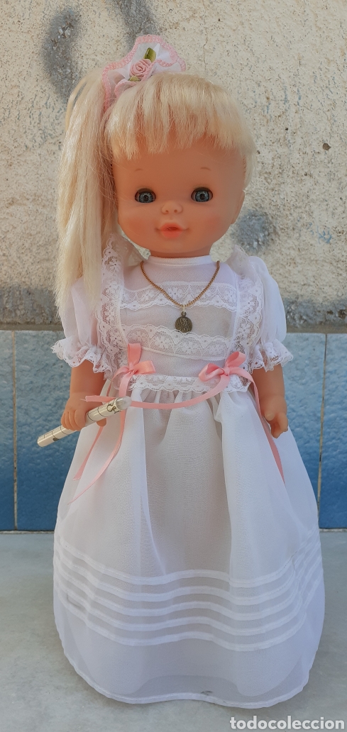 Otras Mu&ntilde;ecas de Famosa cl&aacute;sicas y de colecci&oacute;n: MU&Ntilde;ECA HELEN COMUNION DE FAMOSA FUNCIONA 37 CM APROXIMADAMENTE