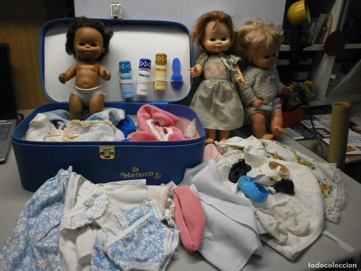 Otras Mu&ntilde;ecas de Famosa cl&aacute;sicas y de colecci&oacute;n: lote de 3 mu&ntilde;ecas de famosa y maleta nenuco con mucha ropa