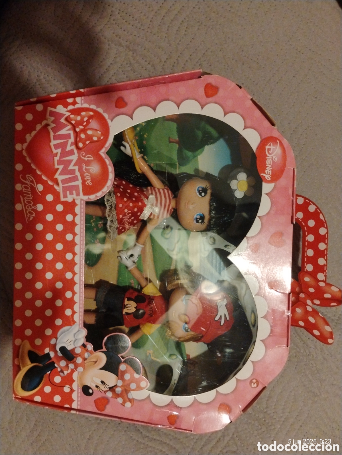 Otras Mu&ntilde;ecas de Famosa cl&aacute;sicas y de colecci&oacute;n: Pareja de mu&ntilde;ecos I Love Minnie de Famosa (Ni&ntilde;a y Ni&ntilde;o) - Nuevo en caja (NIB)