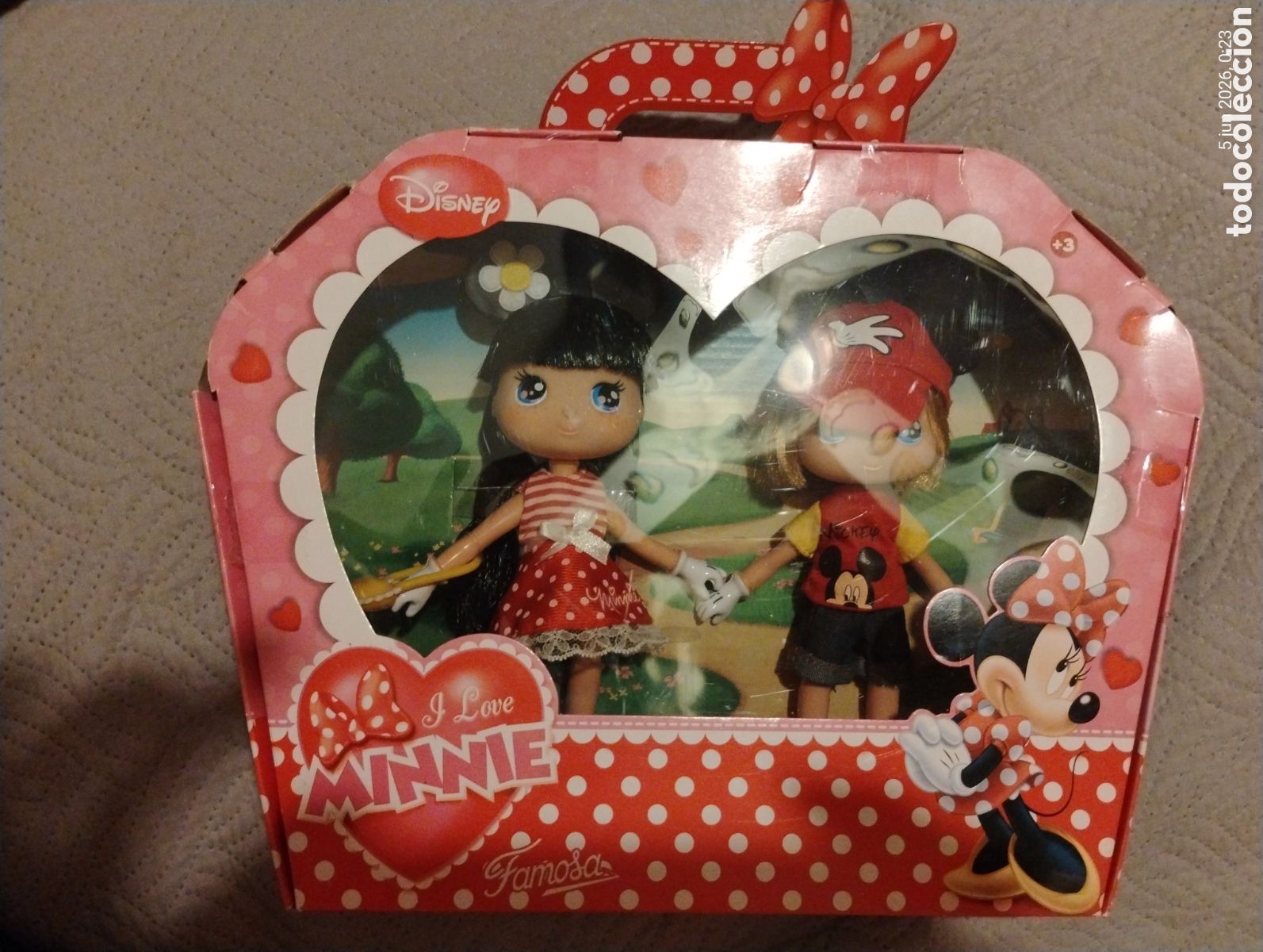 Otras Mu&ntilde;ecas de Famosa cl&aacute;sicas y de colecci&oacute;n: Pareja de mu&ntilde;ecos I Love Minnie de Famosa (Ni&ntilde;a y Ni&ntilde;o) - Nuevo en caja (NIB)