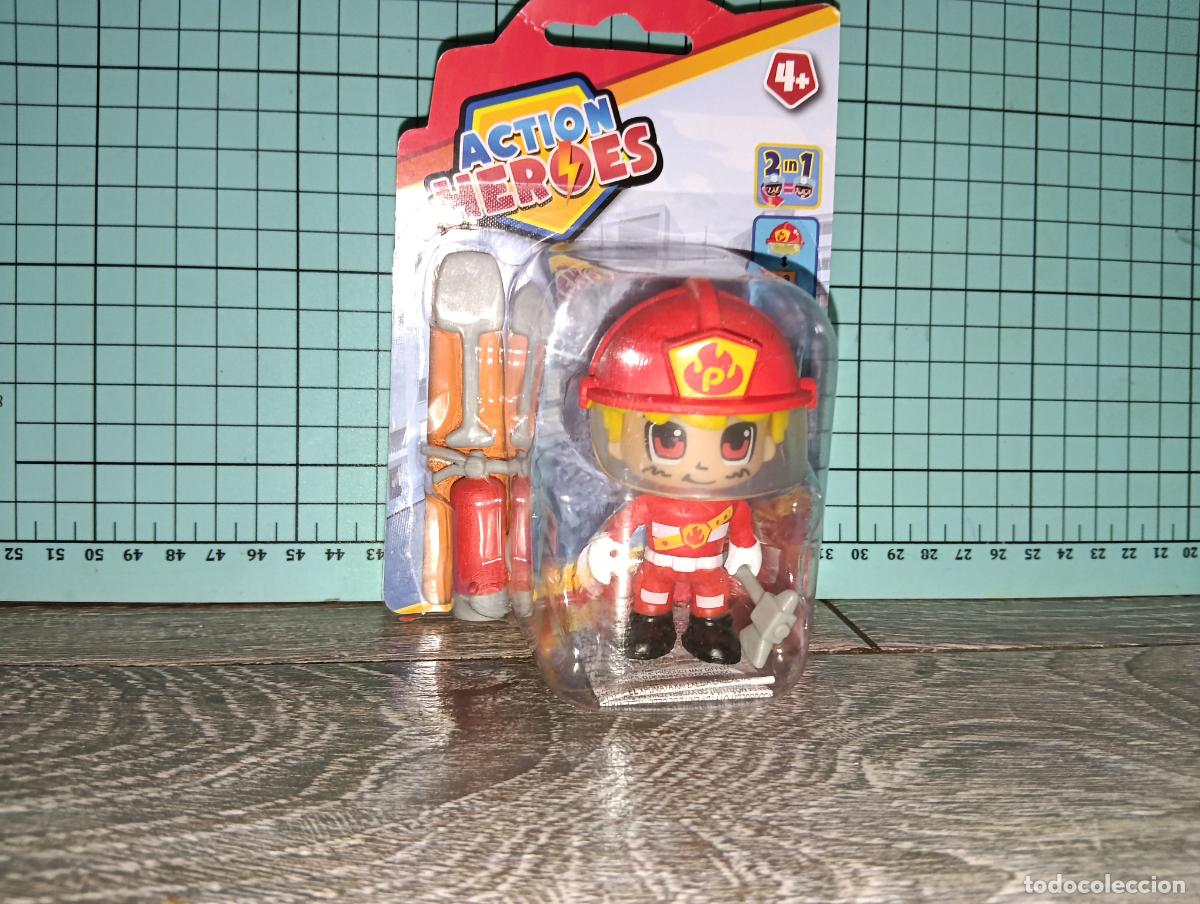 Otras Mu&ntilde;ecas de Famosa cl&aacute;sicas y de colecci&oacute;n: Figura Bombero Action Heroes Pinypon Famosa Bl&iacute;ster Original Sin Abrir