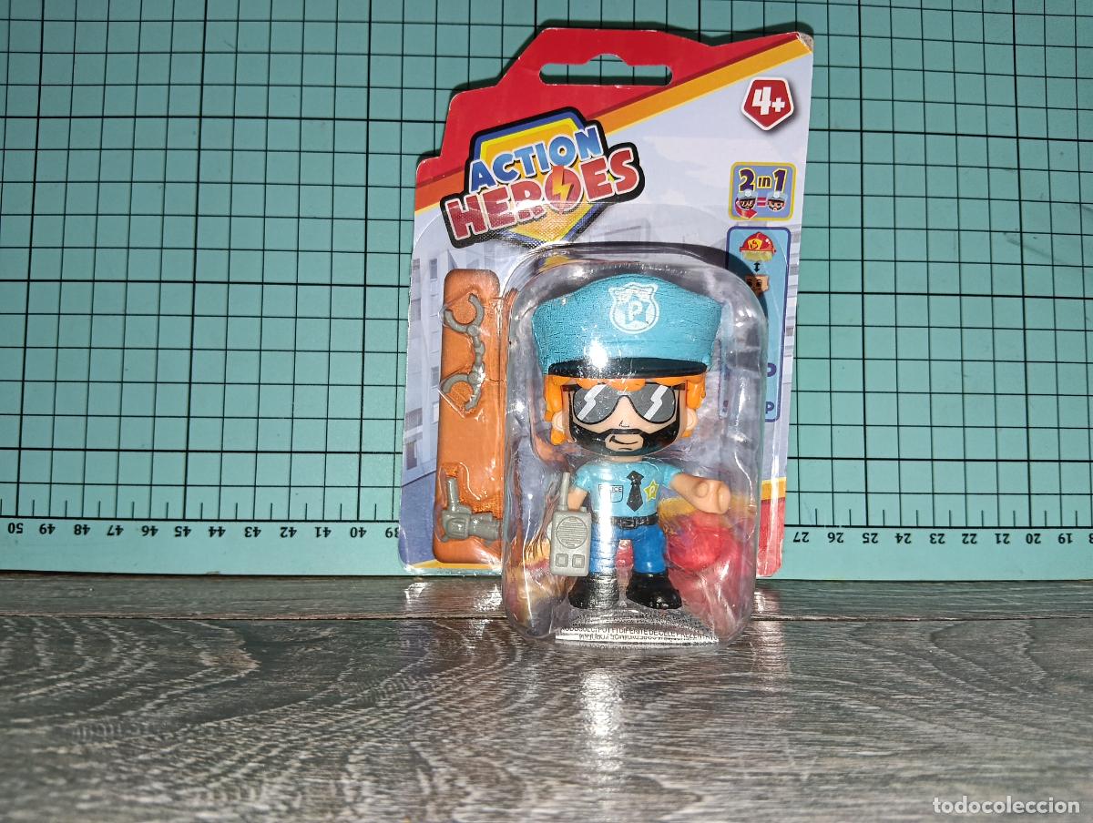 Otras Mu&ntilde;ecas de Famosa cl&aacute;sicas y de colecci&oacute;n: Figura Polic&iacute;a Action Heroes Pinypon Famosa Bl&iacute;ster Original Sin Abrir