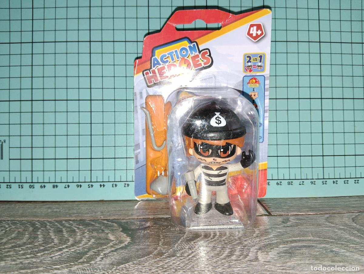Otras Mu&ntilde;ecas de Famosa cl&aacute;sicas y de colecci&oacute;n: Figura Ladr&oacute;n Action Heroes Pinypon Famosa Bl&iacute;ster Original Sin Abrir