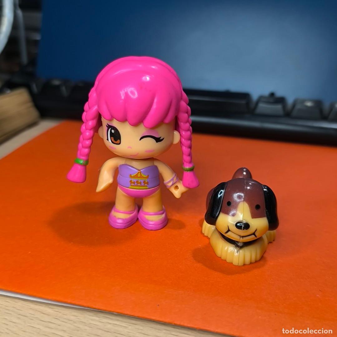 Otras mu&ntilde;ecas de Famosa cl&aacute;sicas y de colecci&oacute;n: 001714JUG-Pinypon , pelo rosa y perrito, cara intercambiable - famosa