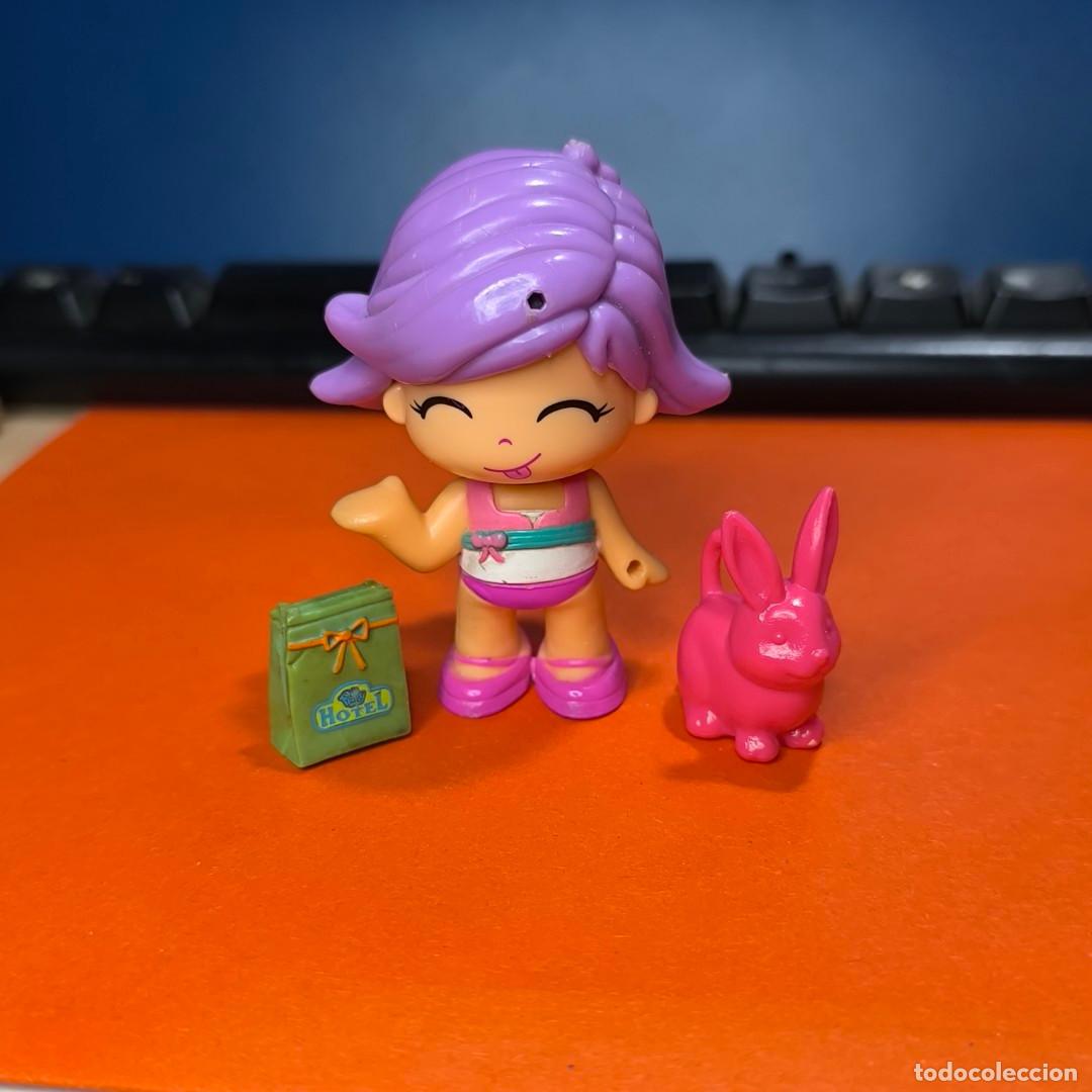 Otras mu&ntilde;ecas de Famosa cl&aacute;sicas y de colecci&oacute;n: 001715JUG-Pinypon , pelo violeta y conejo ,cara intercambiable - famosa