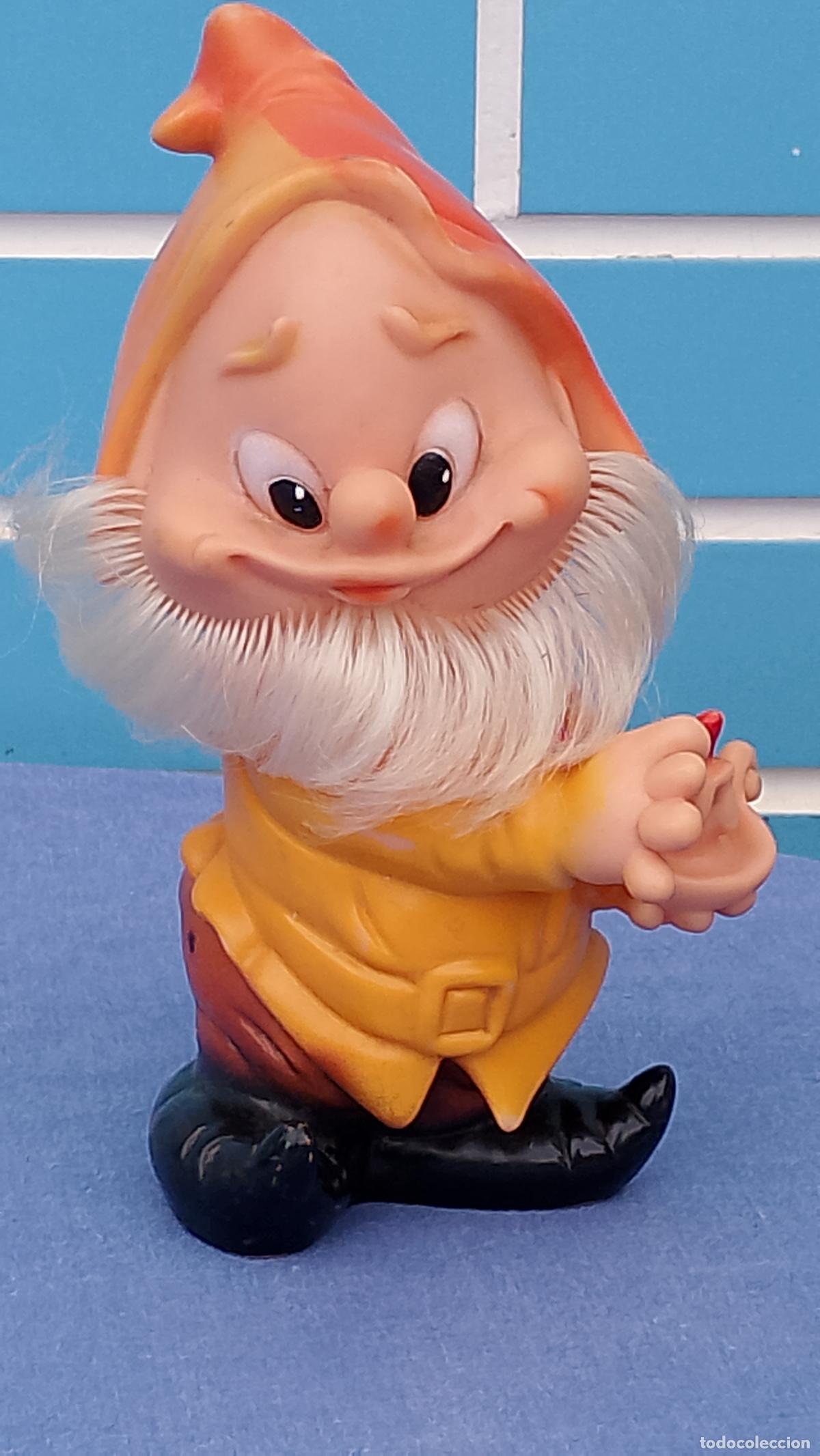 Otras mu&ntilde;ecas de Famosa cl&aacute;sicas y de colecci&oacute;n: Antiguo mu&ntilde;eco de goma T&iacute;mido de los 7 Enanitos de Blancanieves de Famosa Ferrario