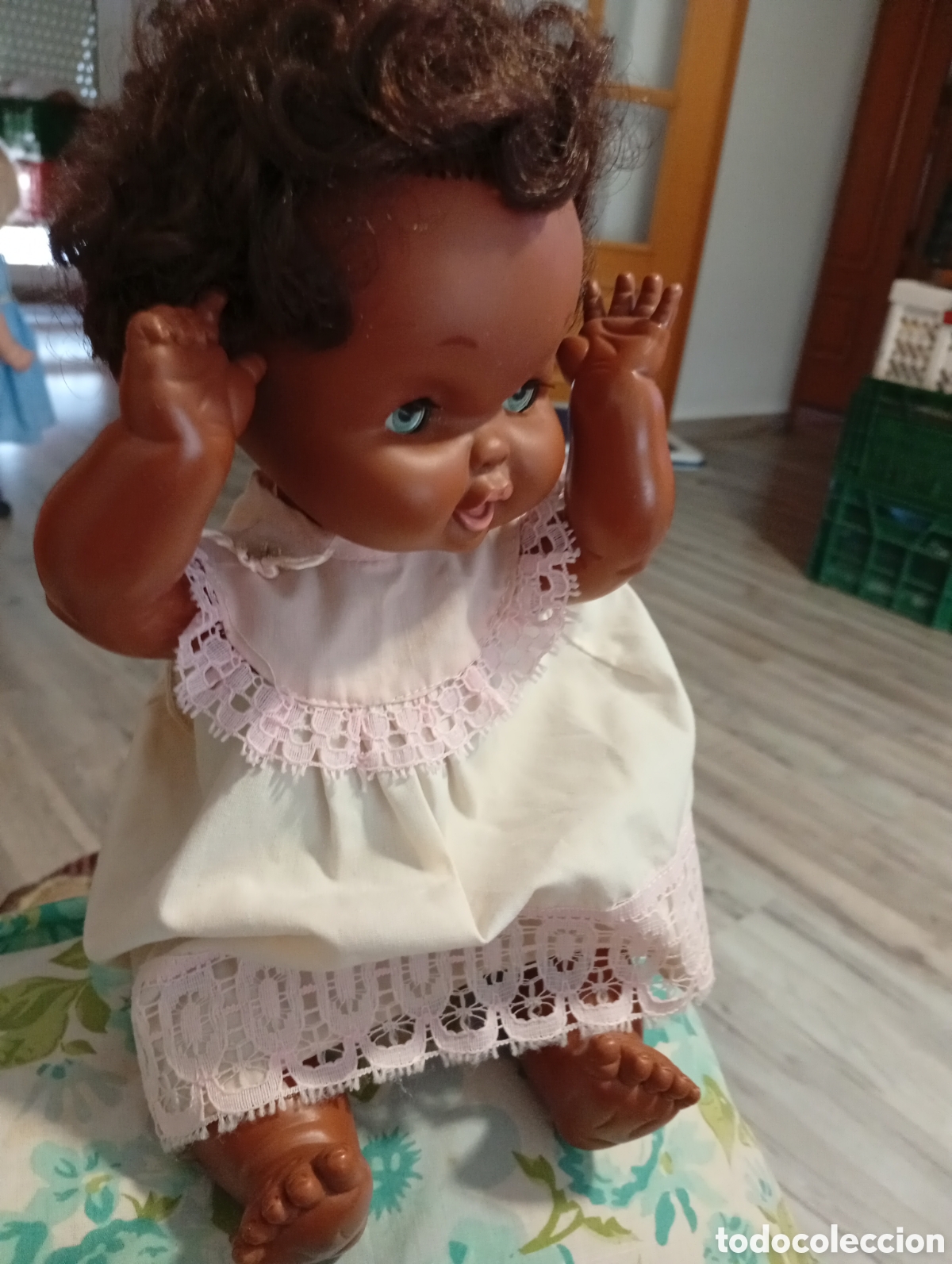 Otras mu&ntilde;ecas de Famosa cl&aacute;sicas y de colecci&oacute;n: Mu&ntilde;eca negrita 35 Cm Currin buen estado