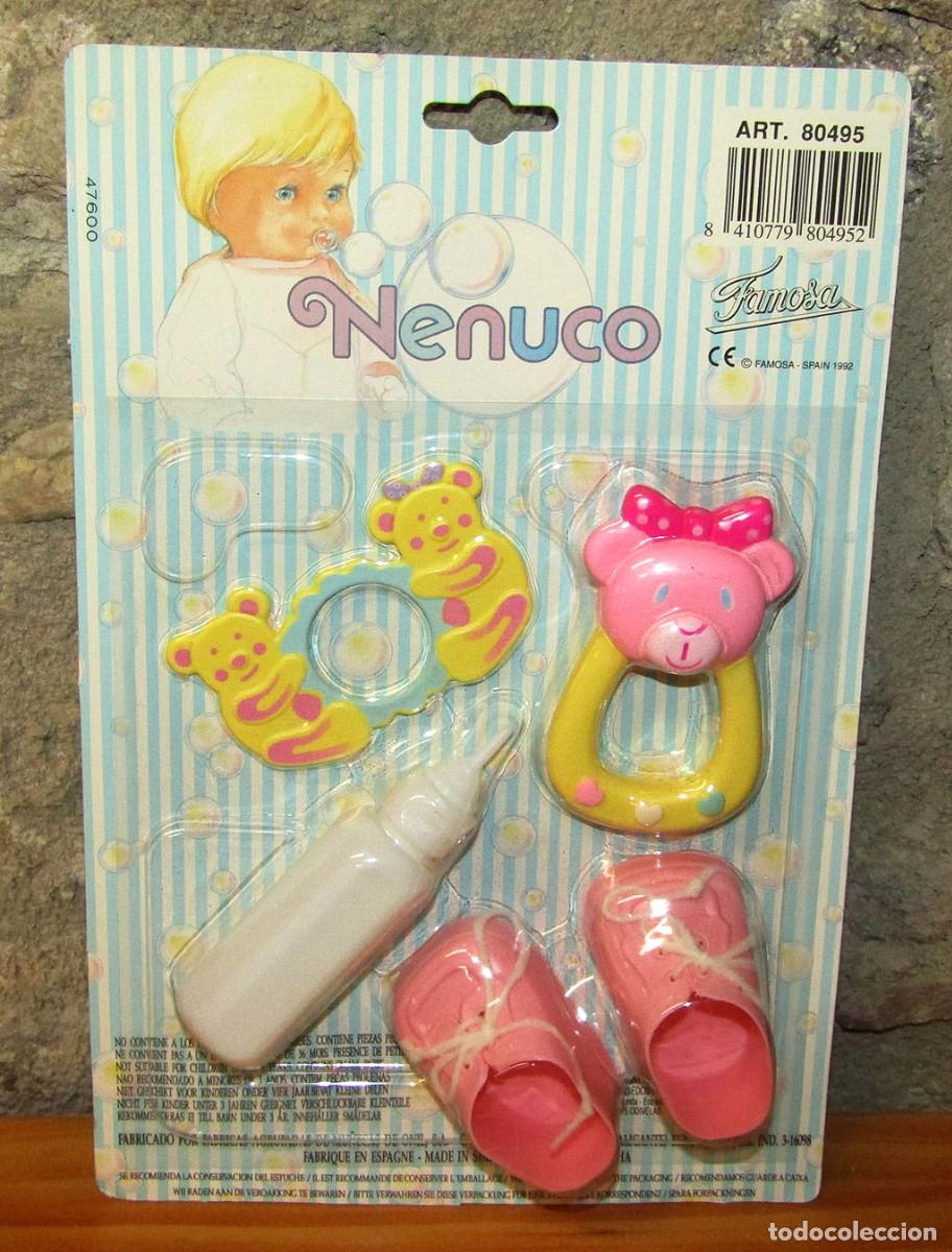 Otras mu&ntilde;ecas de Famosa cl&aacute;sicas y de colecci&oacute;n: ANTIGUO BLISTER NENUCO DE FAMOSA - REF. 80495 - ZAPATOS, BIBER&Oacute;N, SONAJERO... - NUEVO A ESTRENAR