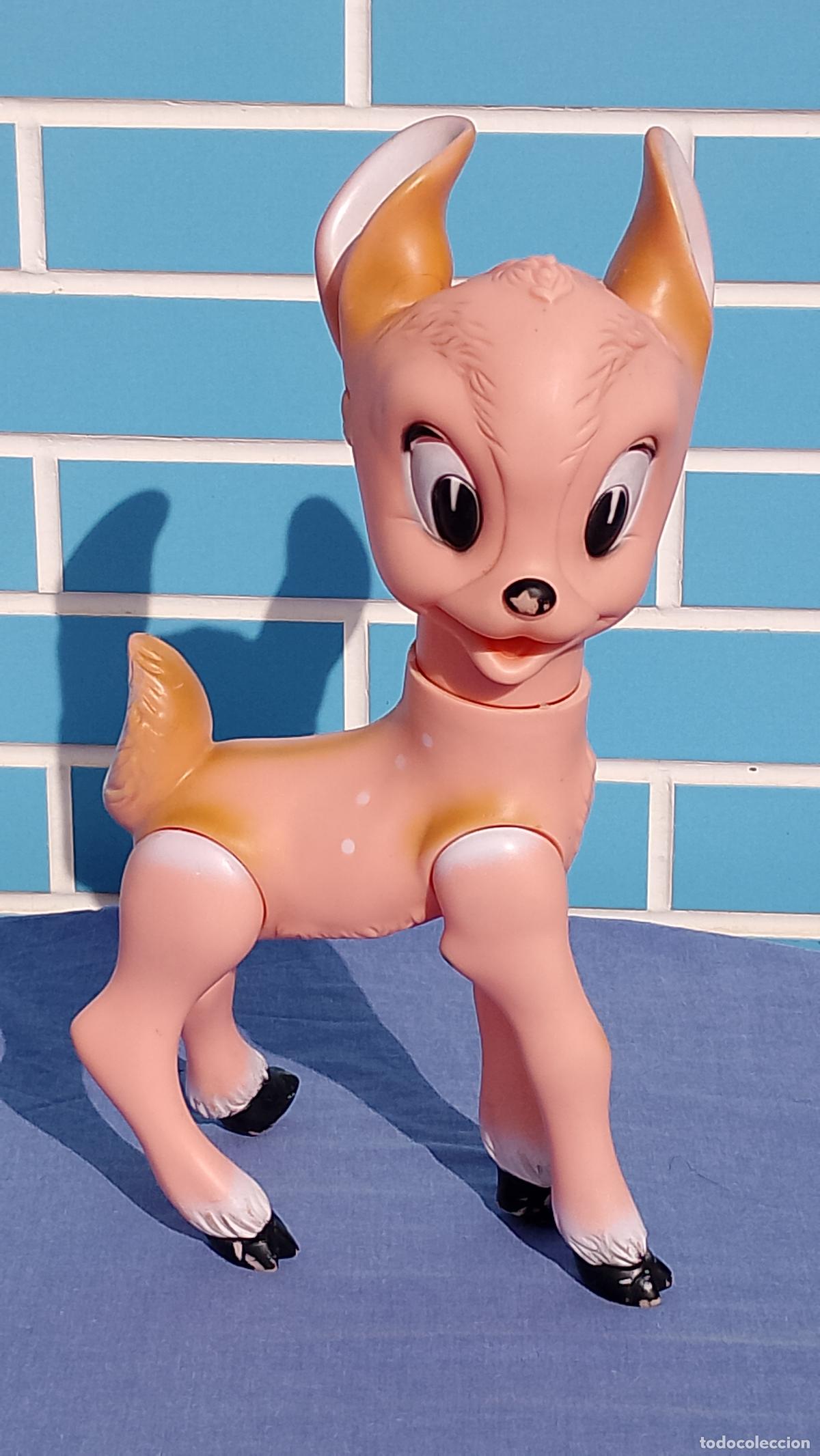 Otras mu&ntilde;ecas de Famosa cl&aacute;sicas y de colecci&oacute;n: Antiguo mu&ntilde;eco juguete de goma Bambi de Walt Disney, de Famosa a&ntilde;os 60 de 37 cm