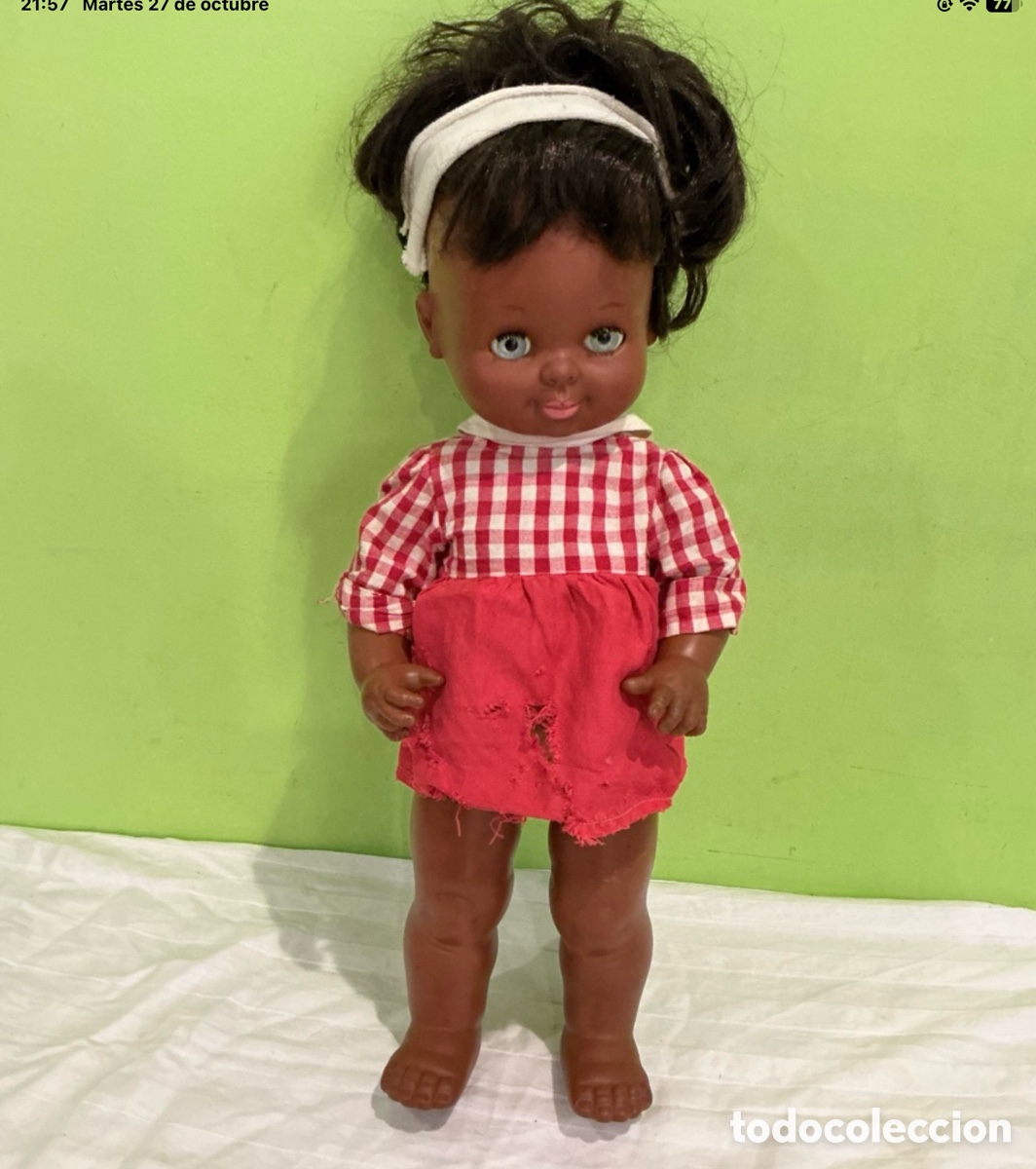 Otras mu&ntilde;ecas de Famosa cl&aacute;sicas y de colecci&oacute;n: Mu&ntilde;eca Graciosa Negra de Famosa &ndash; A&ntilde;os 70 &ndash; Ojos Azules
