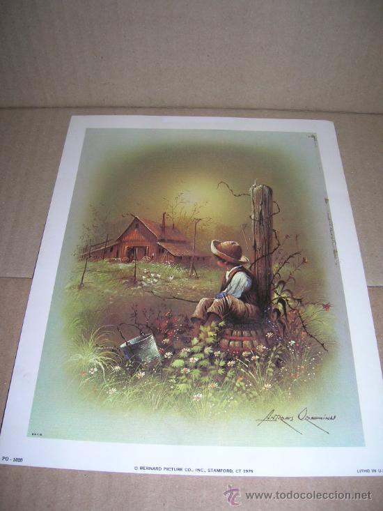 Otros art&iacute;culos de coleccionismo en papel: Litografia PO - 1020. &copy; Bernard Picture Co., Inc., Stamford, CT 1979. LITHO IN USA. Mide 18 x 23 cm.